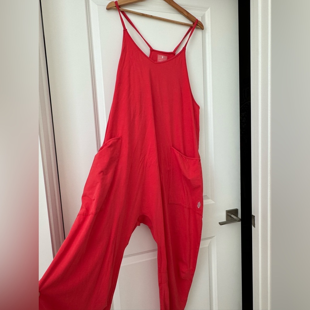 Free People Red Hotshot Onesie